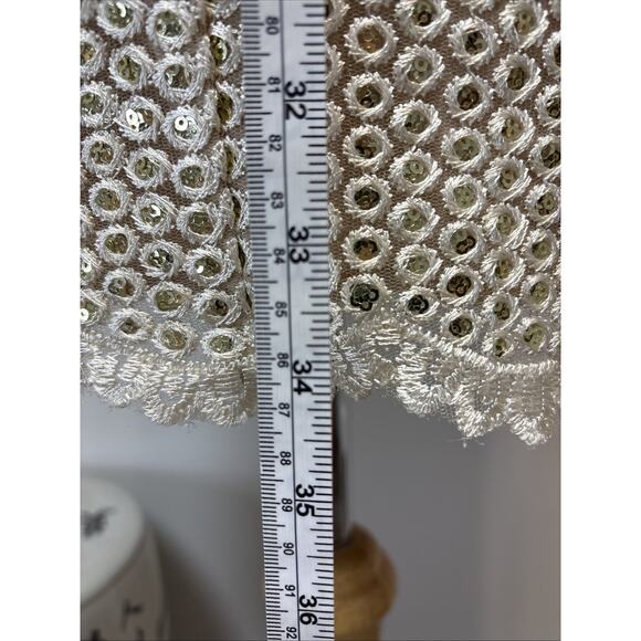 Badgley Mischka Gold Sequin Embroidery Cocktail Party Dress NYE 6 - Picture 6 of 16